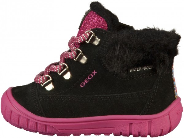 Geox Stiefelette Lederimitat/Textil Schwarz Warmfutter