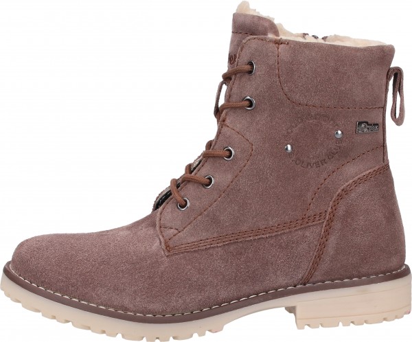 s.Oliver Stiefelette Veloursleder Braun