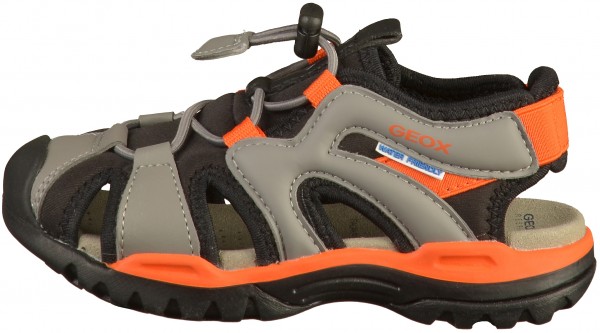 Geox Sandalen Lederimitat/Mesh Schwarz/Orange