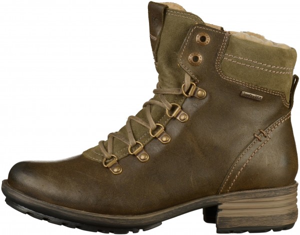 Josef Seibel Stiefelette Leder Oliv Warmfutter
