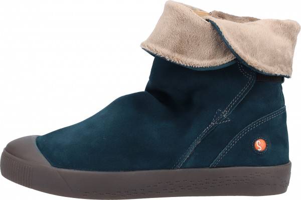 softinos Stiefelette Veloursleder Petrol