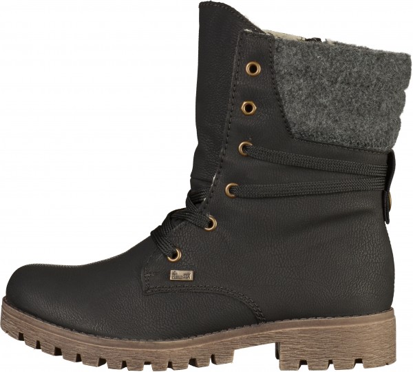 Rieker Stiefelette Lederimitat Schwarz Warmfutter
