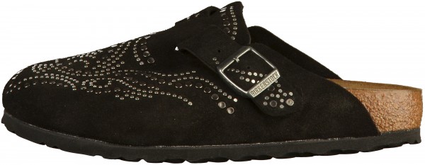 Birkenstock Boston Clogs Veloursleder Injected Black