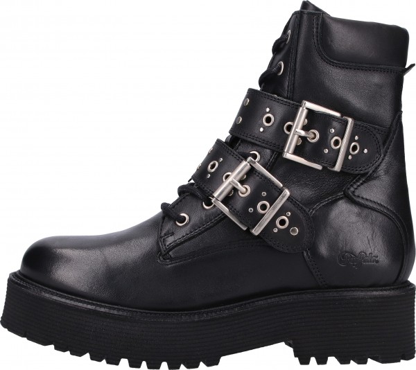 Buffalo Stiefelette Leder Schwarz