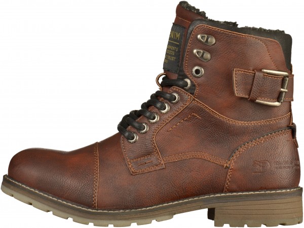 Tom Tailor Stiefelette Lederimitat Dunkelbraun Warmfutter