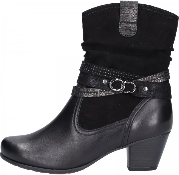 Jana Stiefelette Leder/Textil Schwarz