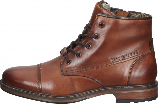 leather cognac booties