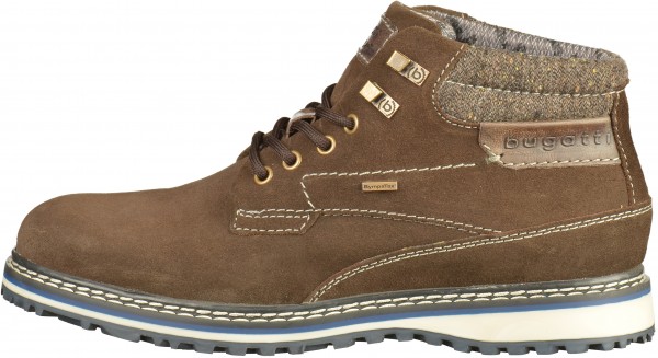 Bugatti Stiefelette Leder/Textil Dunkelbraun