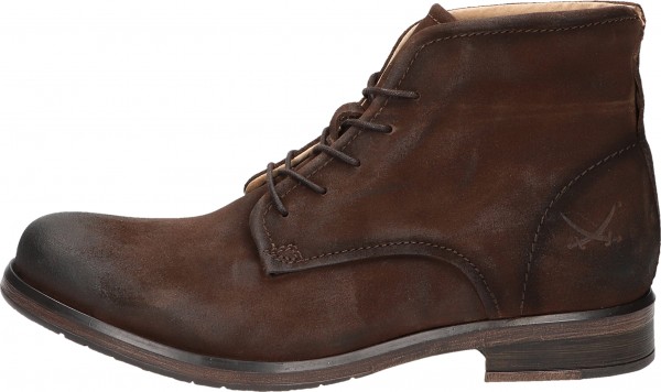 Sansibar Stiefelette Leder Mittelbraun