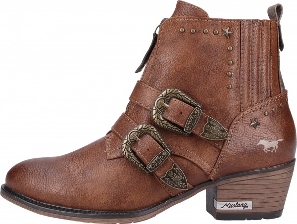 Mustang Stiefelette Lederimitat Mittelbraun