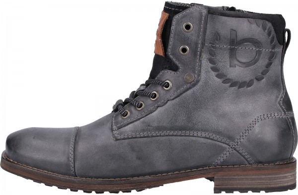 Bugatti Stiefelette Leder Grau/Schwarz