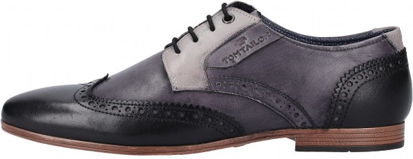 Tom Tailor Halbschuhe Leder Schwarz/Grau