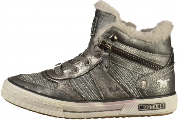 Mustang Sneaker Lederimitat/Textil Grau Warmfutter