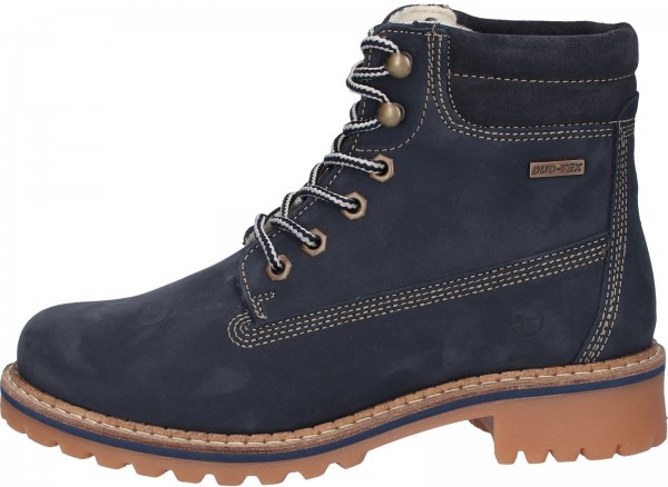 Tamaris Stiefelette Nubukleder Blau Warmfutter