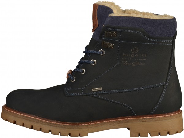 Bugatti Stiefelette Leder Dunkelblau Warmfutter