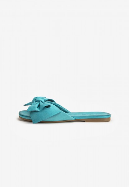 turquoise flat sandals