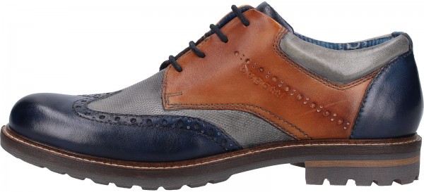 Bugatti Halbschuhe Glattleder Dunkelblau/Braun