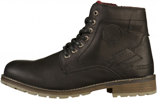 Tom Tailor Stiefelette Lederimitat Schwarz Warmfutter