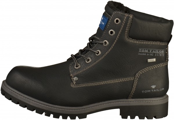Tom Tailor Stiefelette Lederimitat Schwarz Warmfutter