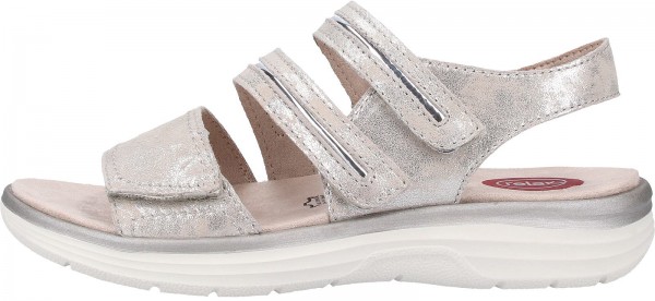 Jana Sandalen Leder/Textil Grau/Silber
