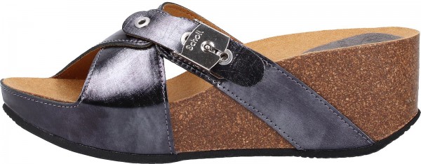 Scholl Pantoletten Leder Dunkelblau