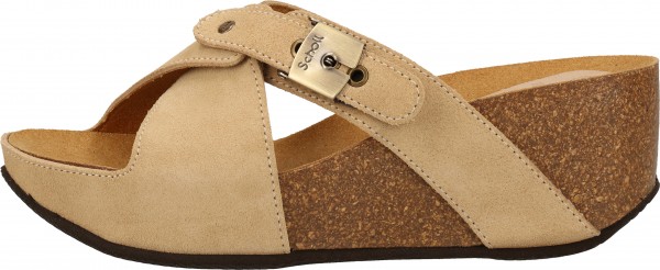 Scholl Pantoletten Leder Camel