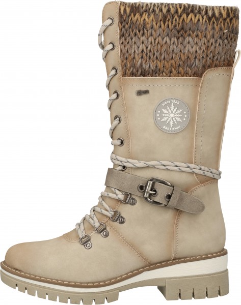 Relife Stiefel Lederimitat/Textil Creme Warmfutter