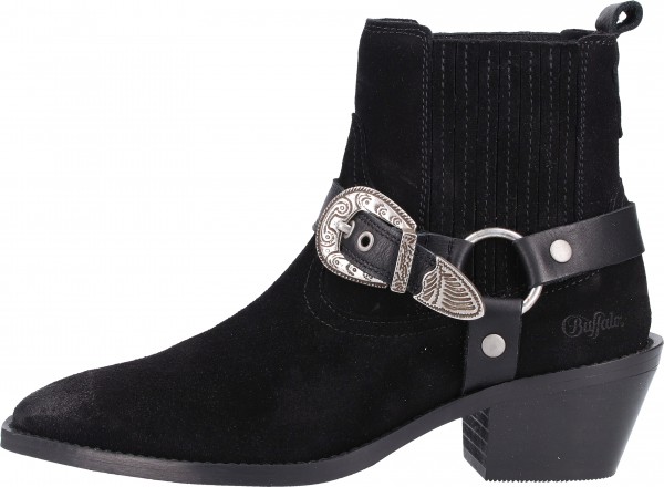 Buffalo Stiefelette Veloursleder Schwarz