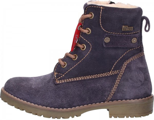 s.Oliver Stiefelette Leder Blau Warmfutter