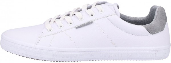 Bugatti Sneaker Lederimitat Weiß/Hellgrau