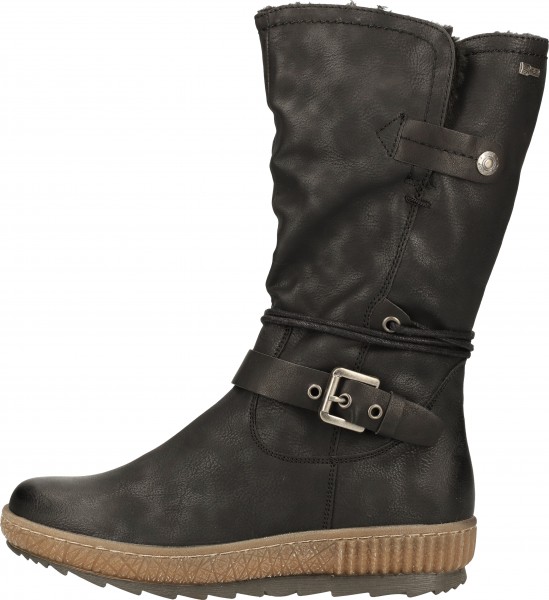 Relife Stiefel Lederimitat Schwarz Warmfutter