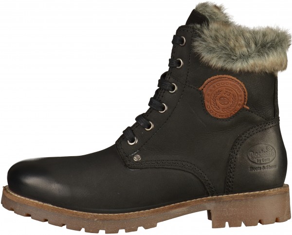 Dockers Stiefelette Leder Schwarz Warmfutter