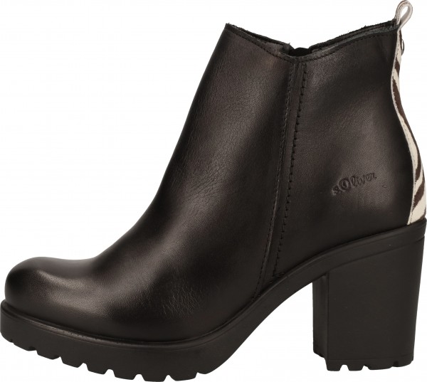 s.Oliver Stiefelette Leder/Textil Schwarz