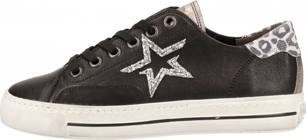 Paul Green Sneaker Glattleder Schwarz/Grau