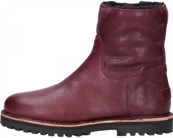 Shabbies Amsterdam Stiefelette Leder Rot Warmfutter