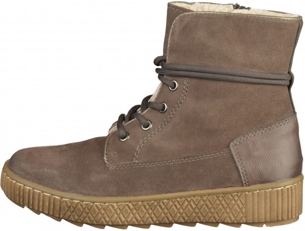 Jana Stiefelette Leder/Textil Braun Warmfutter