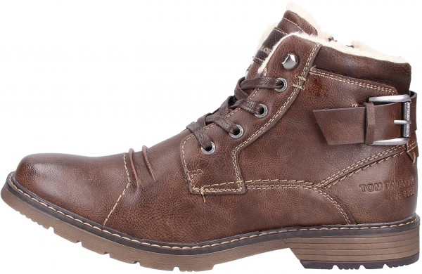 Tom Tailor Stiefelette Lederimitat Dunkelbraun Warmfutter