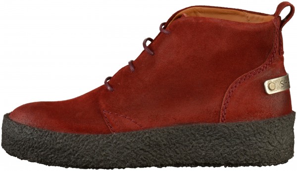Shabbies Amsterdam Stiefelette Nubukleder Rot