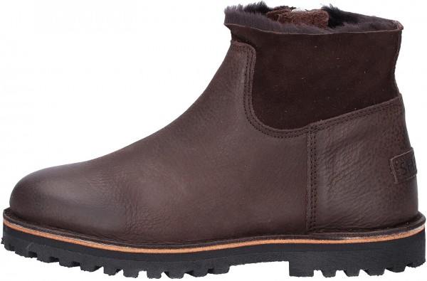Shabbies Amsterdam Stiefelette Leder Dunkelbraun Warmfutter