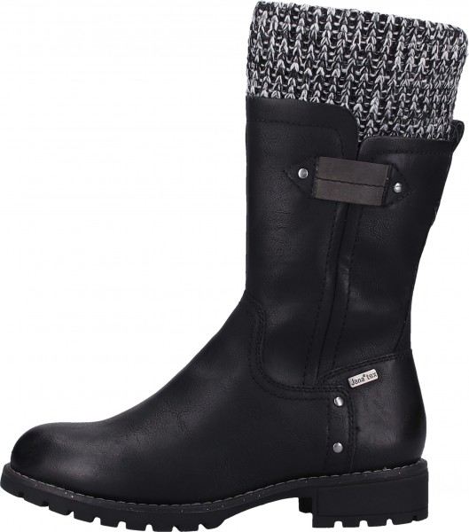 Jana Stiefel Lederimitat/Textil Schwarz