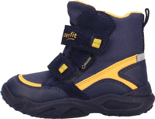 Superfit Stiefel Veloursleder/Textil Blau/Gelb