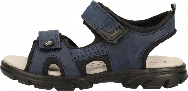 Superfit Sandalen Nubukleder/Textil Blau/Schwarz