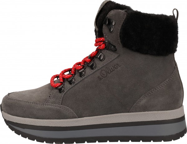 s.Oliver Stiefelette Leder/Textil Anthrazit