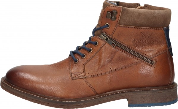 Sansibar Stiefelette Leder Mittelbraun