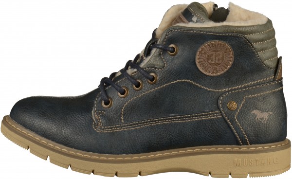Mustang Stiefelette Lederimitat Blau Warmfutter