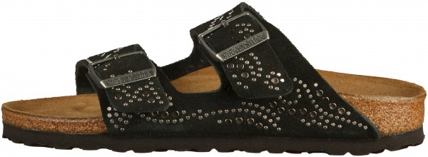 Birkenstock Arizona Pantoletten Veloursleder Injected Black