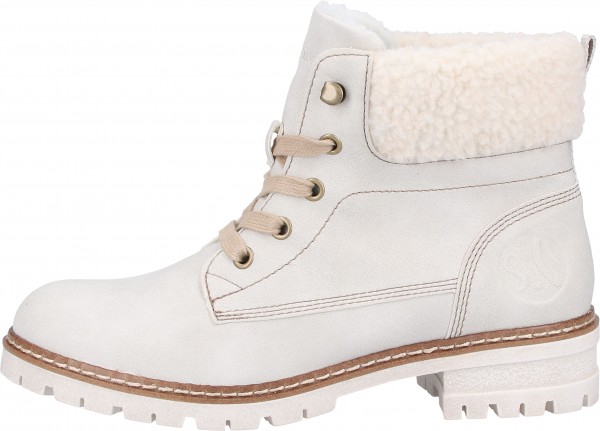 s.Oliver Stiefelette Lederimitat/Textil Beige