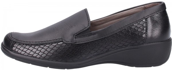 Bama Slipper Leder Schwarz