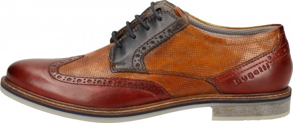 Bugatti Halbschuhe Glattleder Rot/Braun