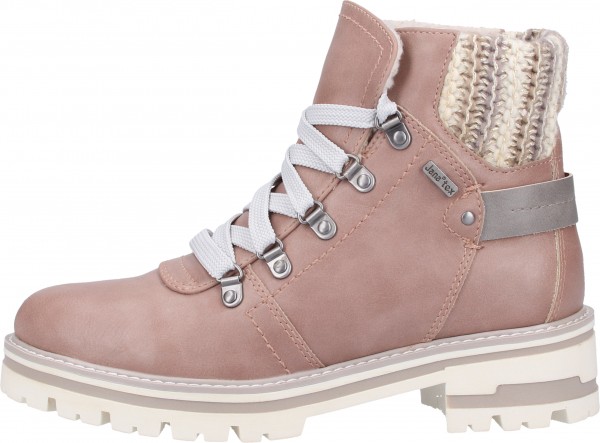 Jana Stiefelette Lederimitat/Textil Rose
